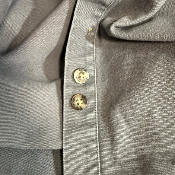 Cabelas Mens Long Sleeve Button-Up Grey Shirt Size L 100% Cotton Workwear Style - Picture 6 of 6